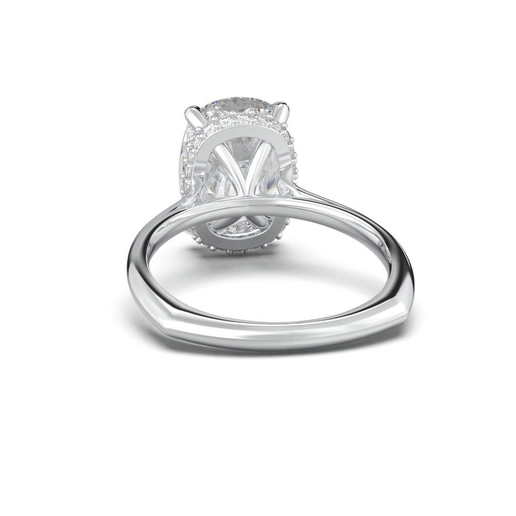 Cushion Hidden Halo Engagement Ring