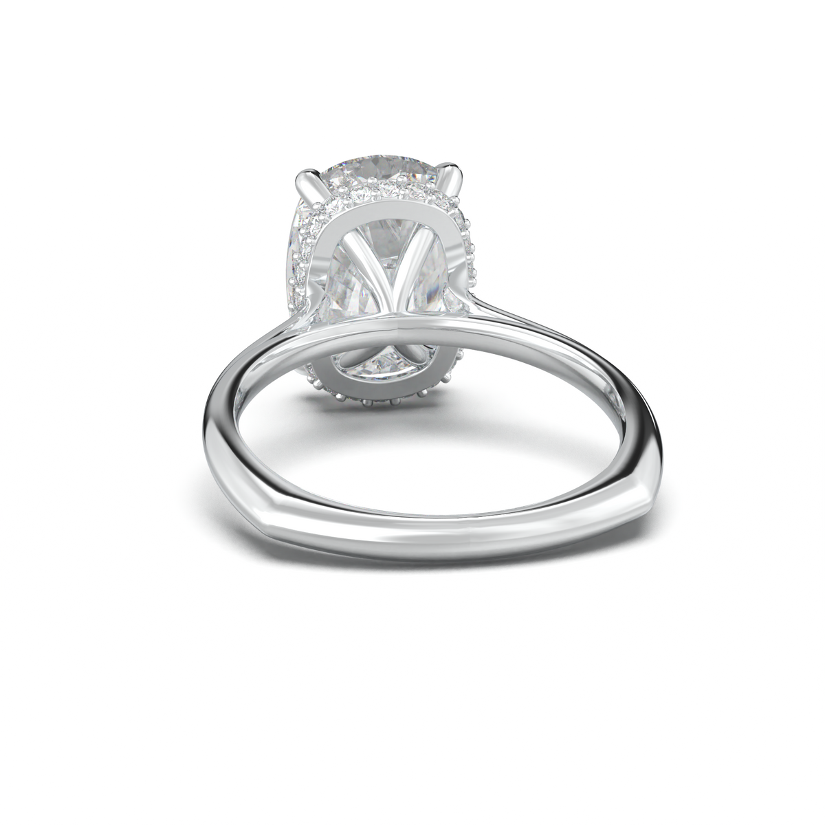 Cushion Hidden Halo Engagement Ring