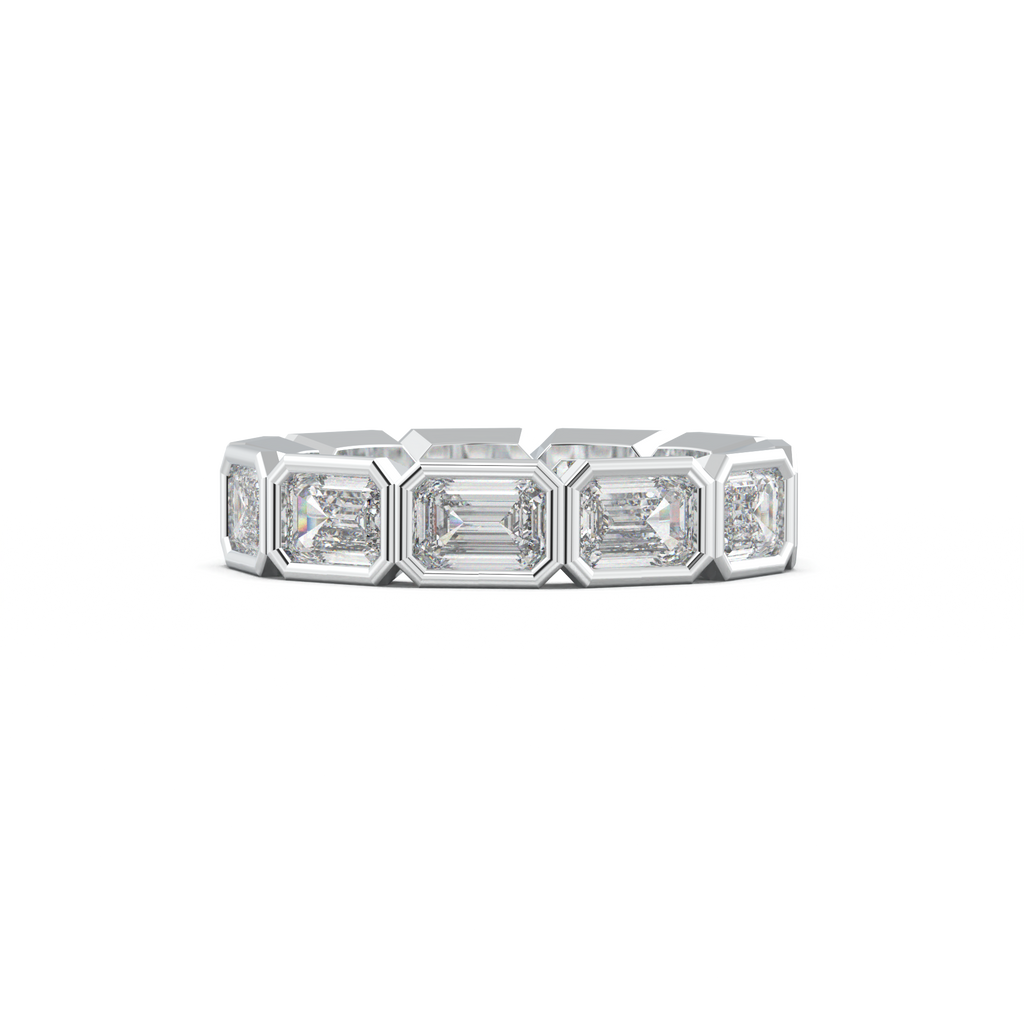 Emerald-Cut Bezel-Style Eternity Wedding Band