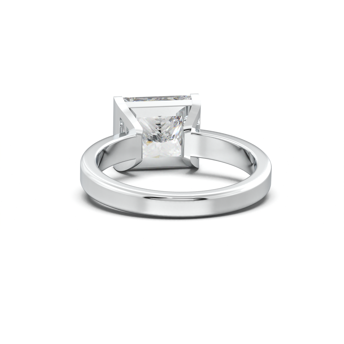 Princess Half-Bezel Engagement Ring