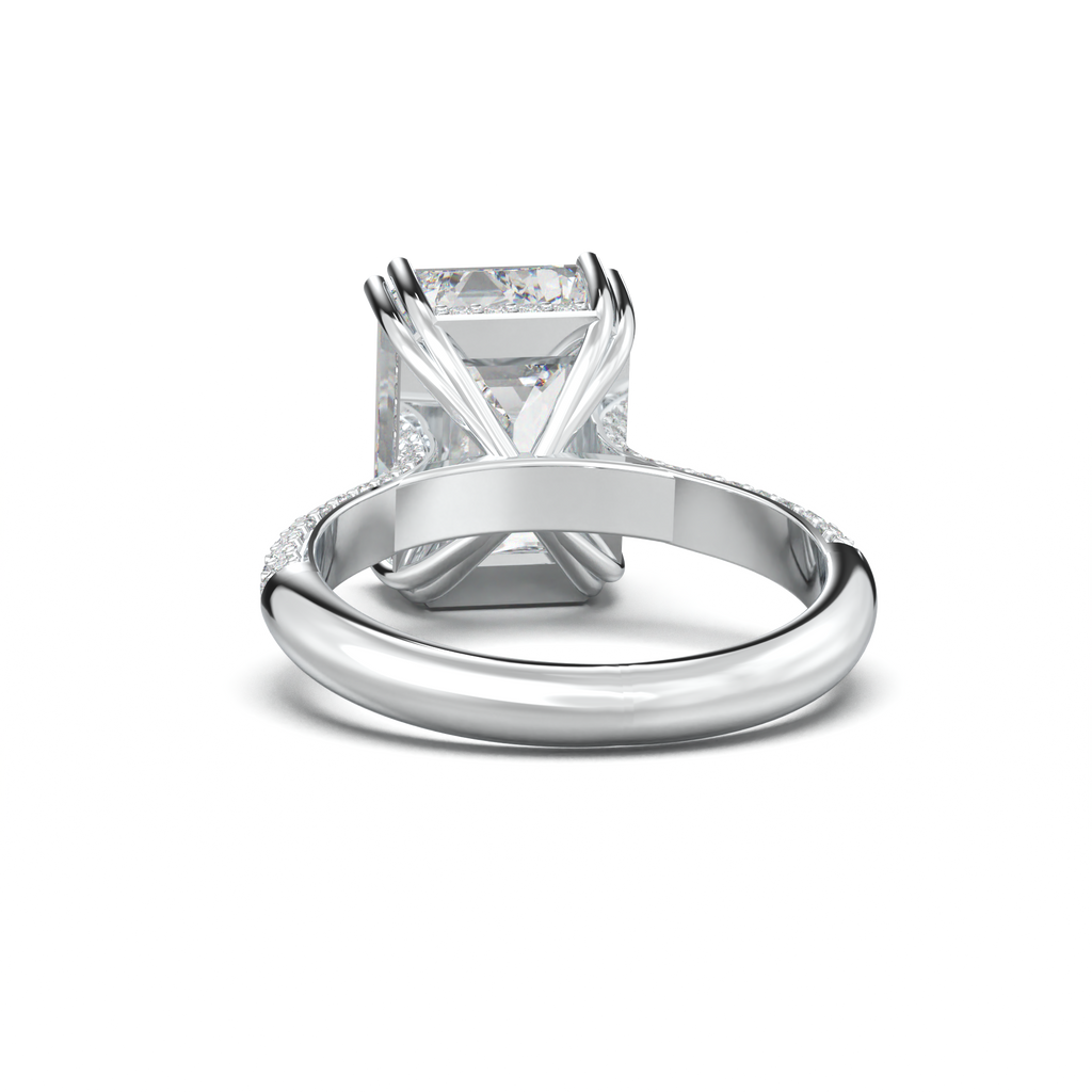Emerald Double Pavé Engagement Ring