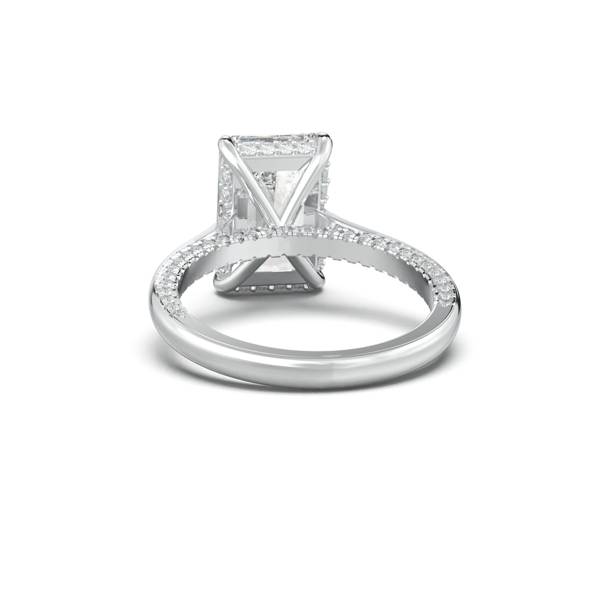 Radiant Pavé Hidden Halo Engagement Ring