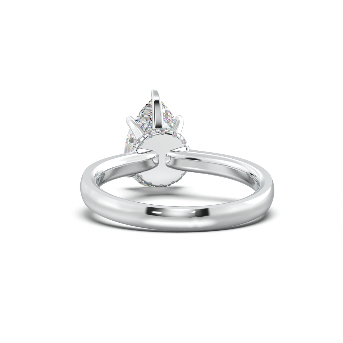Round Hidden Halo Engagement Ring