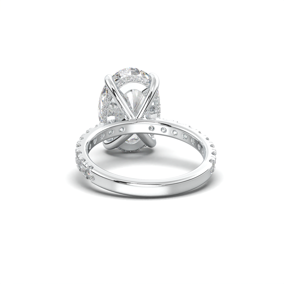 Oval Pavé Hidden Halo Engagement Ring