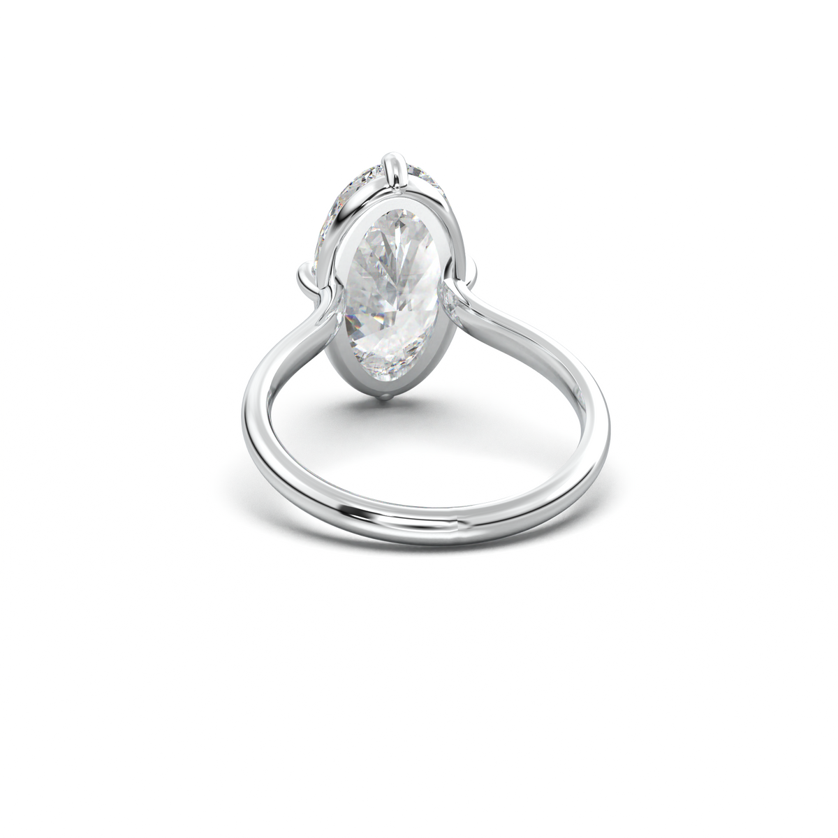 Elongated Moval Solitaire Engagement Ring