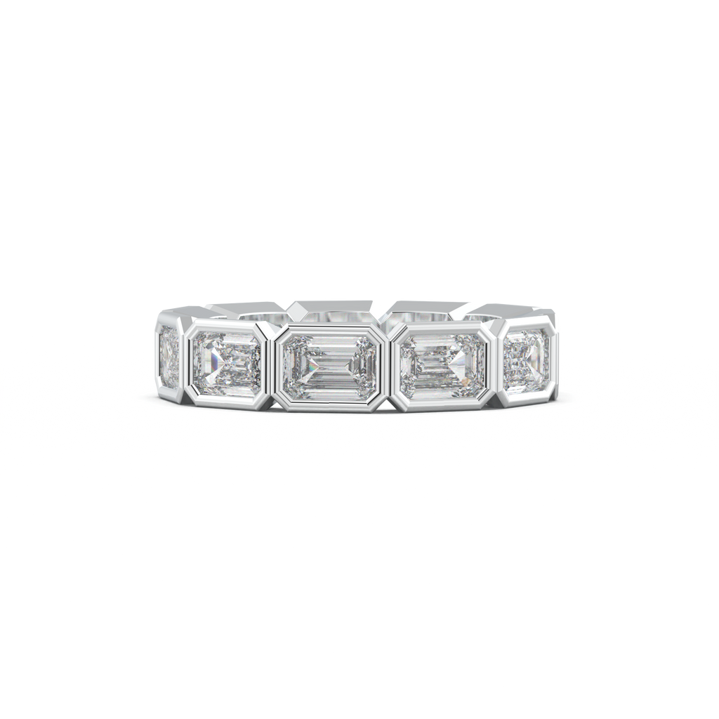 Emerald-Cut Bezel-Style Eternity Wedding Band