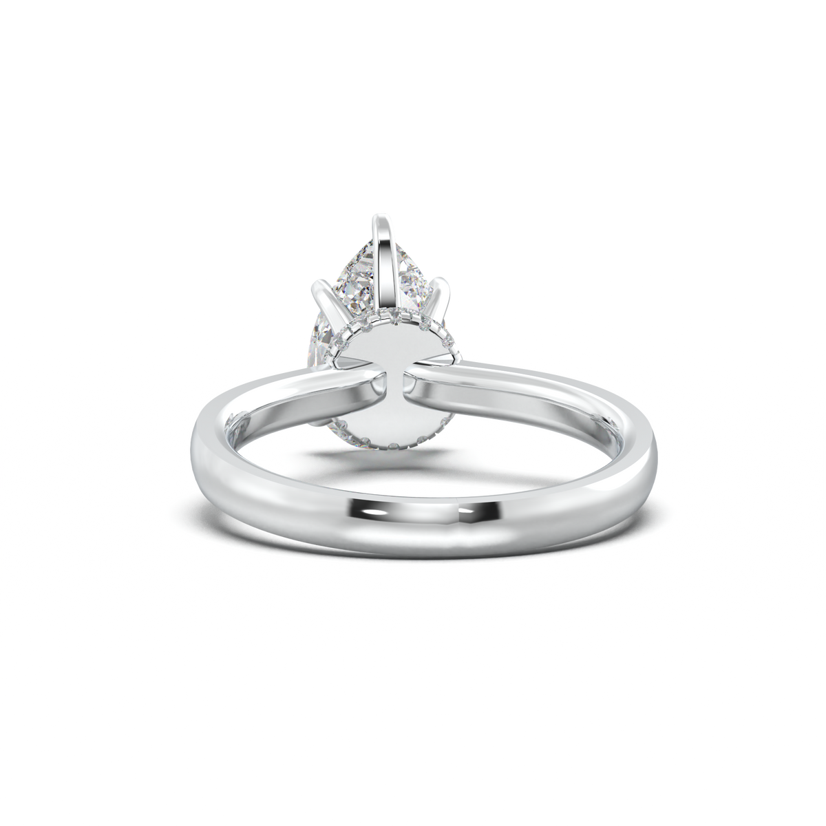 Round Hidden Halo Engagement Ring