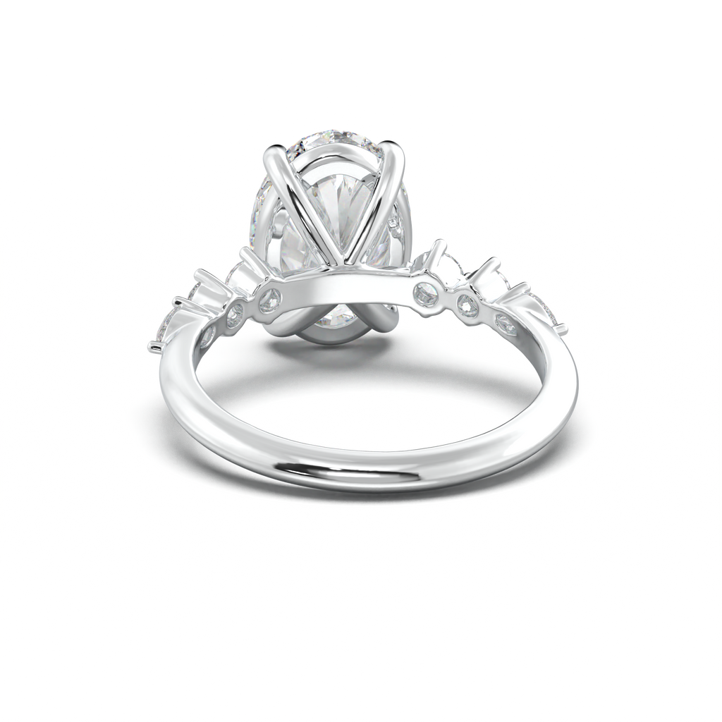 Oval Pear-Accent Engagement Ring