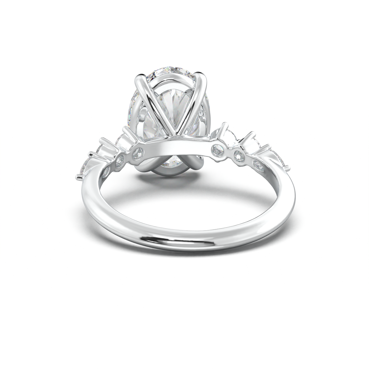 Oval Pear-Accent Engagement Ring