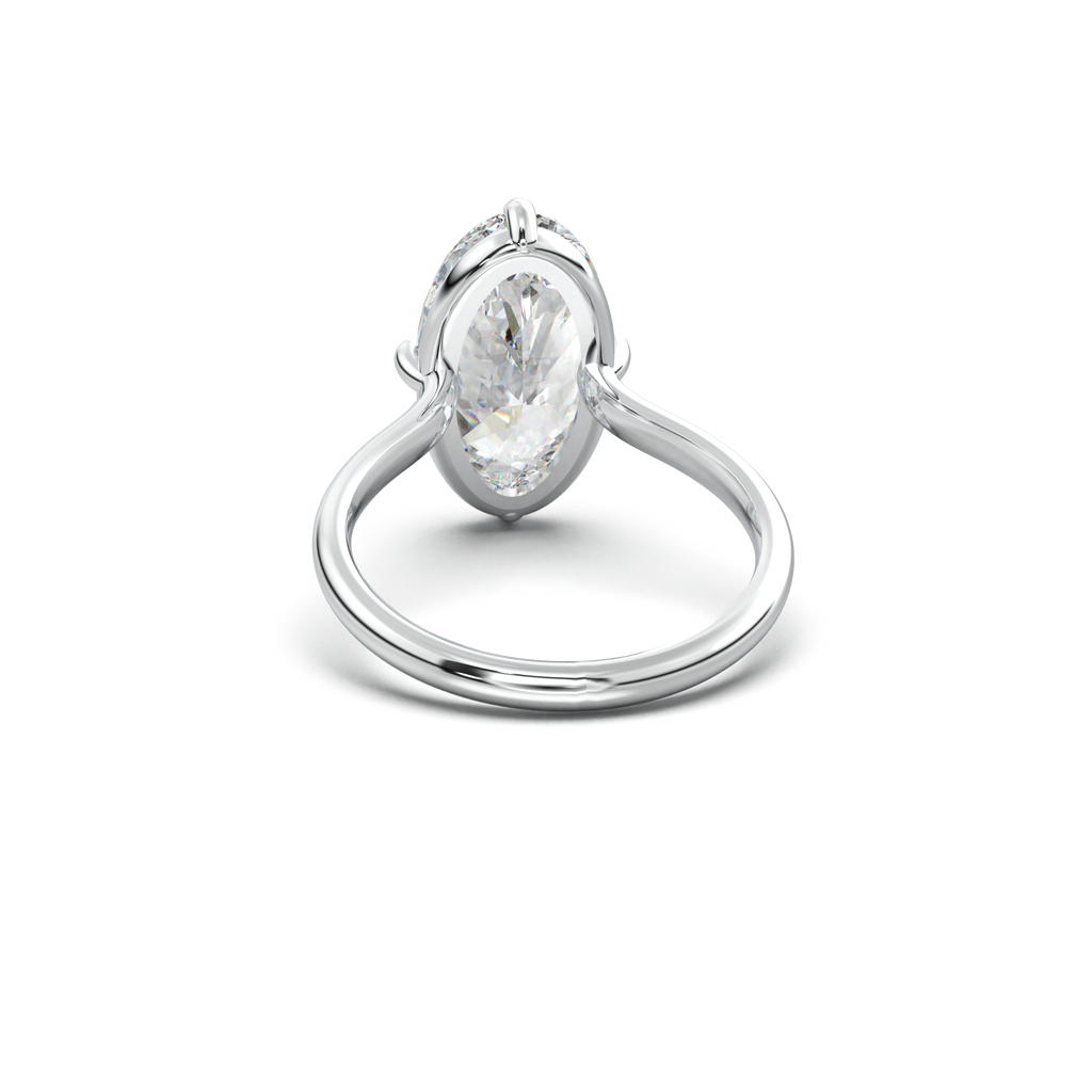 Elongated Moval Solitaire Engagement Ring