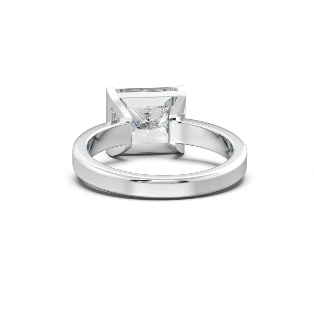 Princess Half-Bezel Engagement Ring