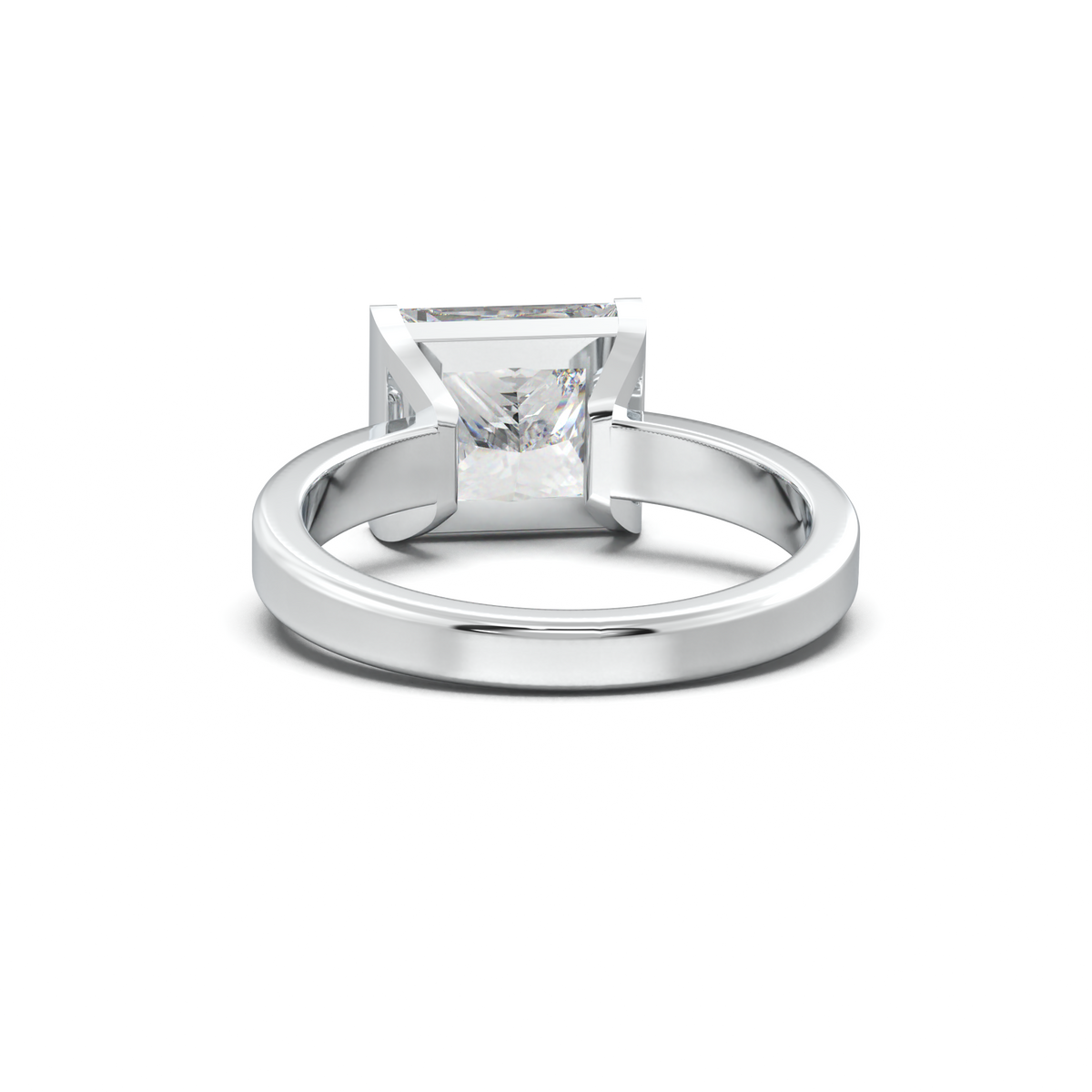 Princess Half-Bezel Engagement Ring