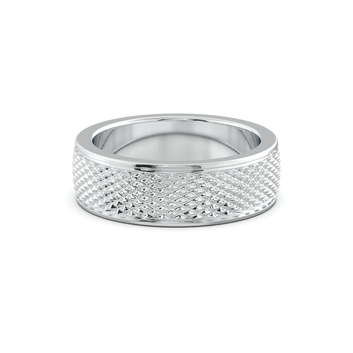 Diamond-Cut Textured Men's Wedding Band