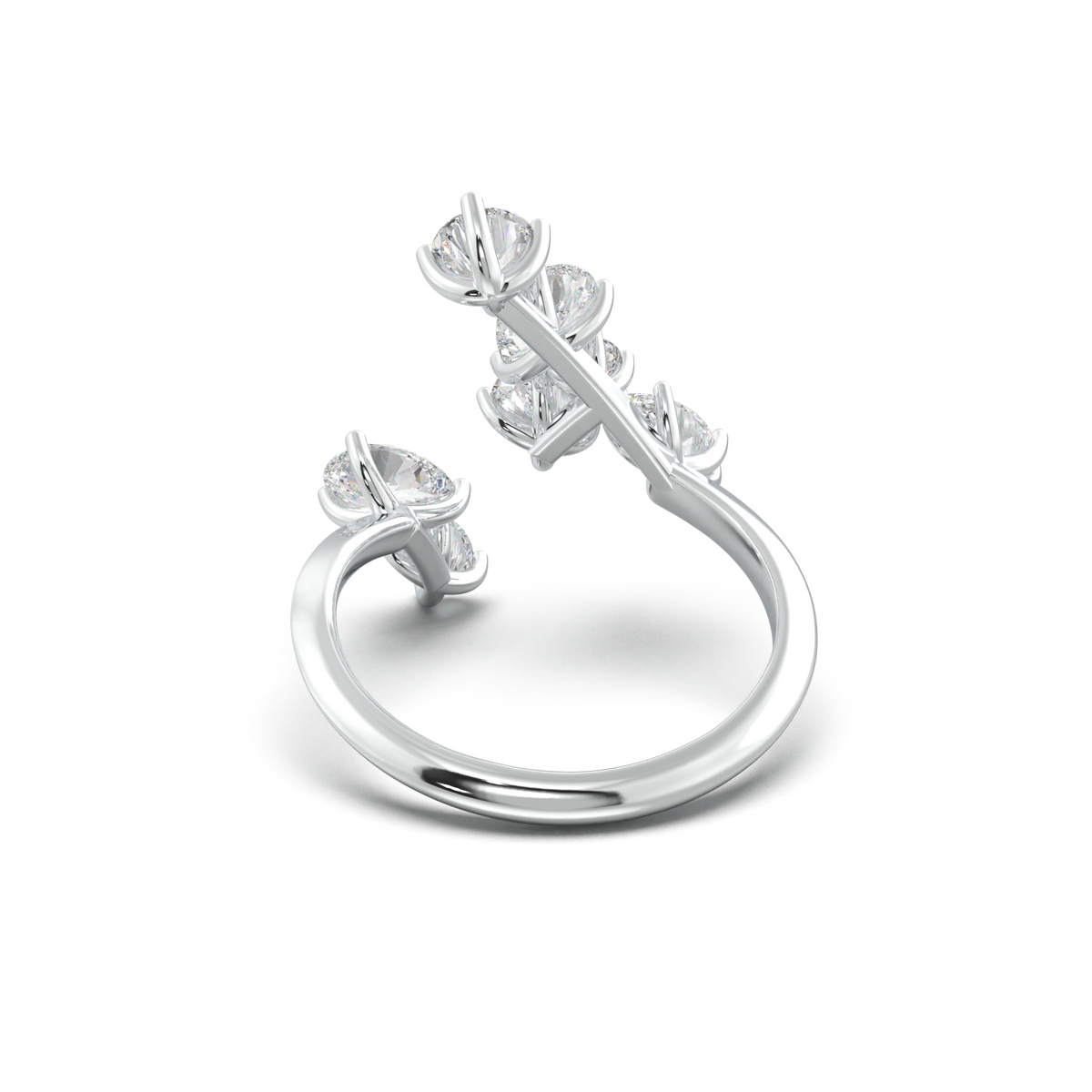 Asymmetric Mixed-Shape Diamond & Peridot Ring