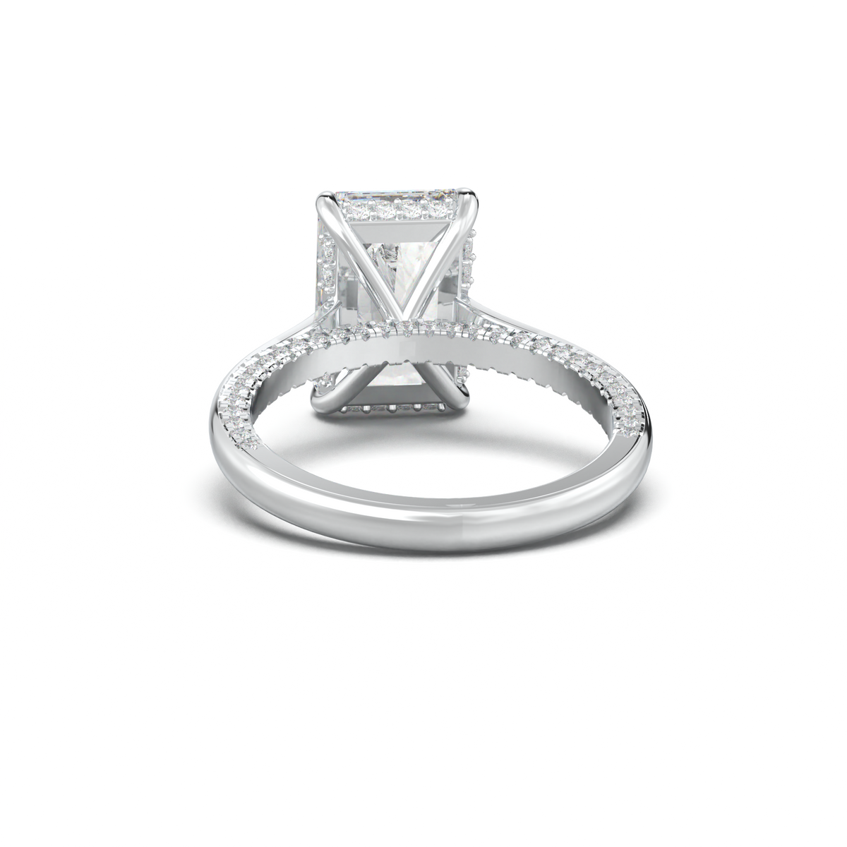 Radiant Pavé Hidden Halo Engagement Ring