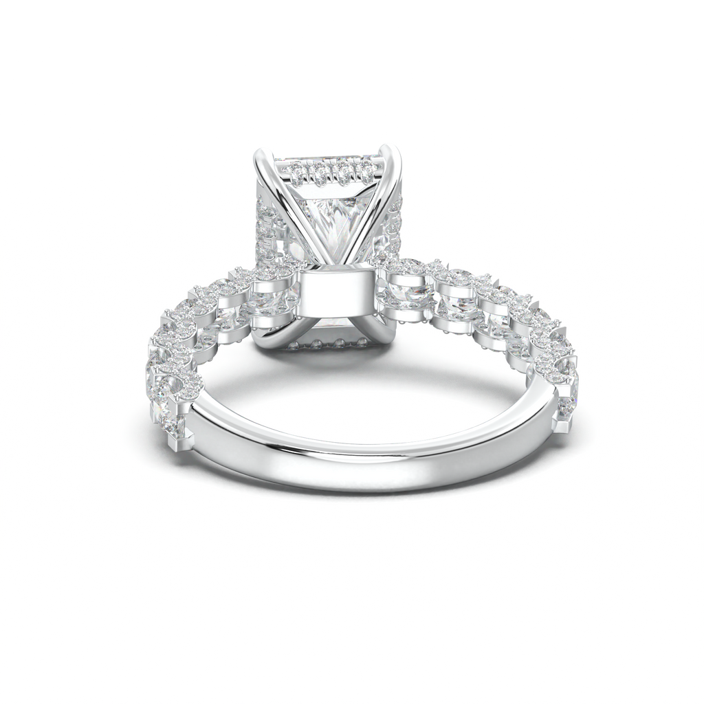 Radiant Diamond Band Engagement Ring