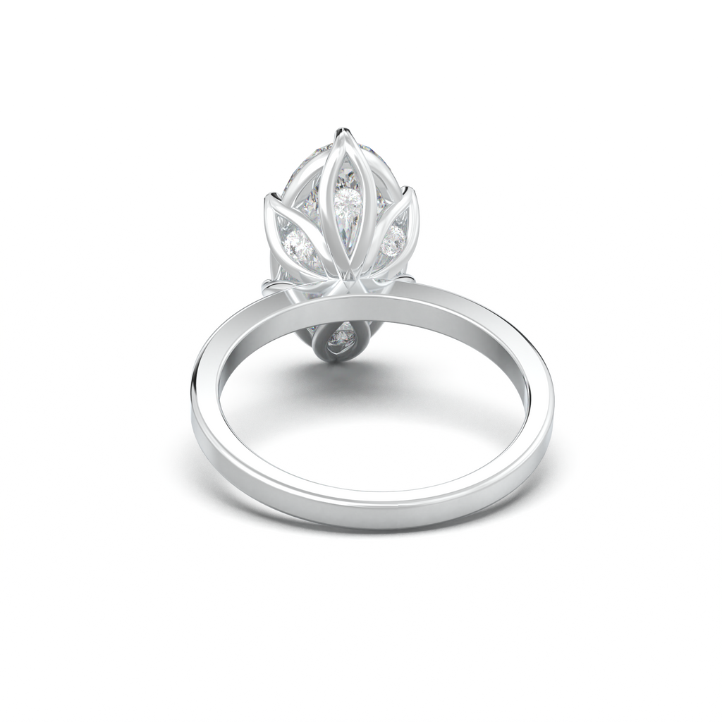 Oval Diamond-Accent Gallery Engagement Ring