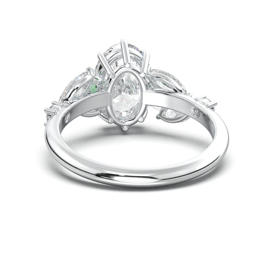 Oval Marquise-Accent Engagement Ring