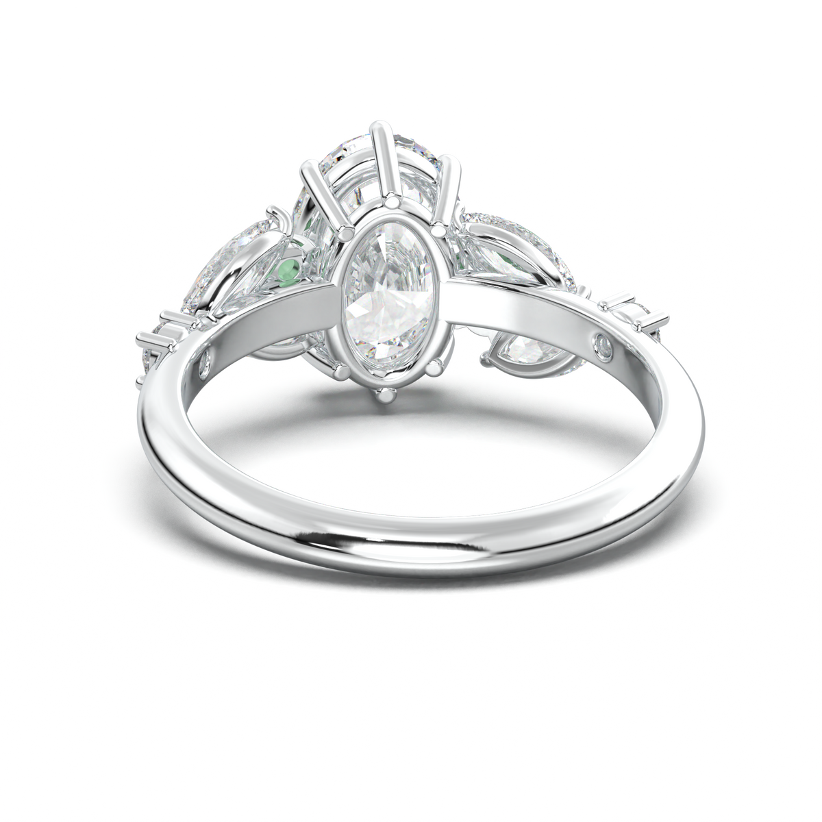 Oval Marquise-Accent Engagement Ring