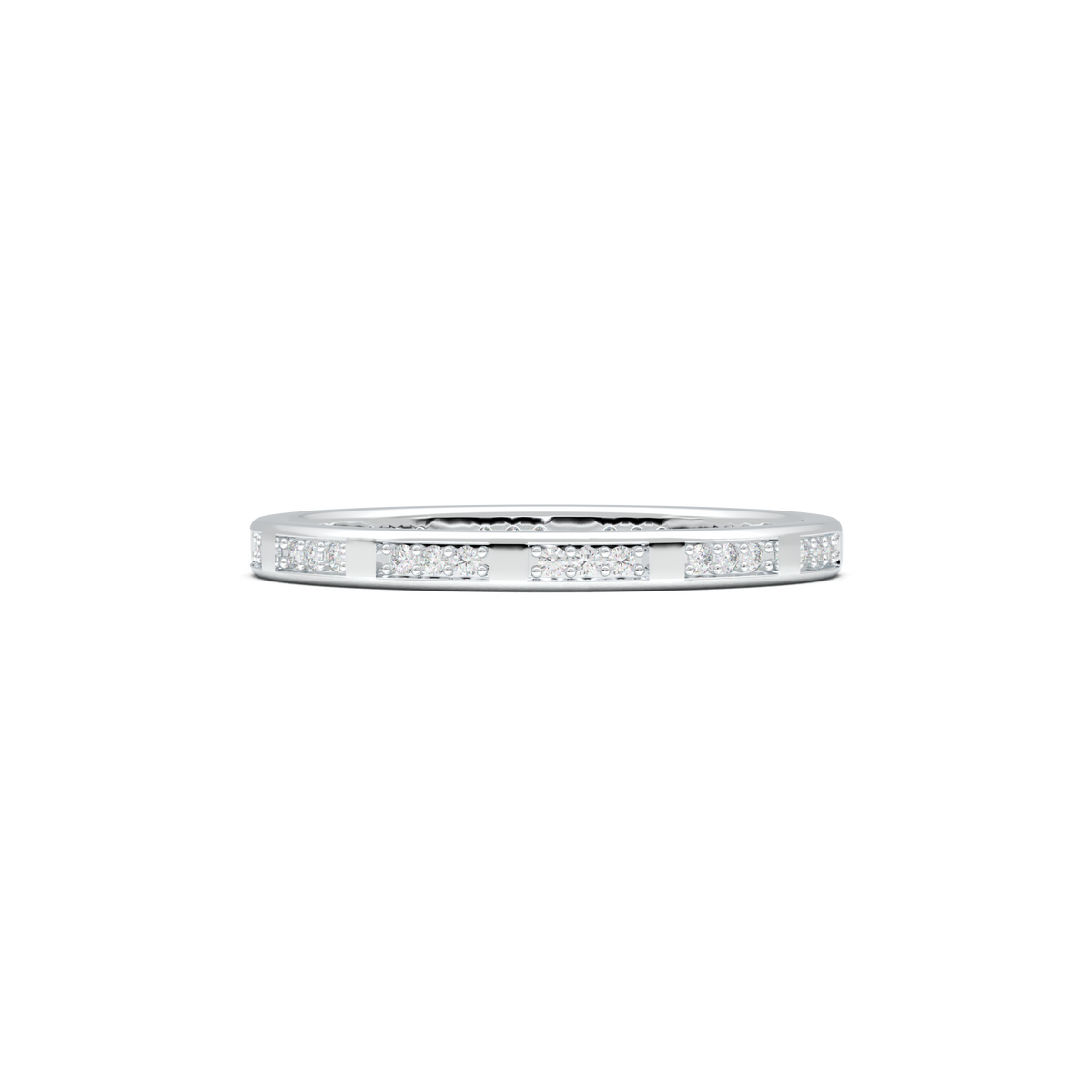 Geometric Round Diamond Wedding Band