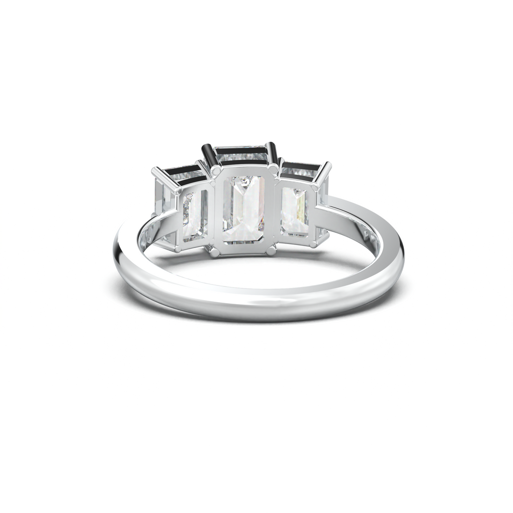 Emerald Three-Stone Engagement Ring