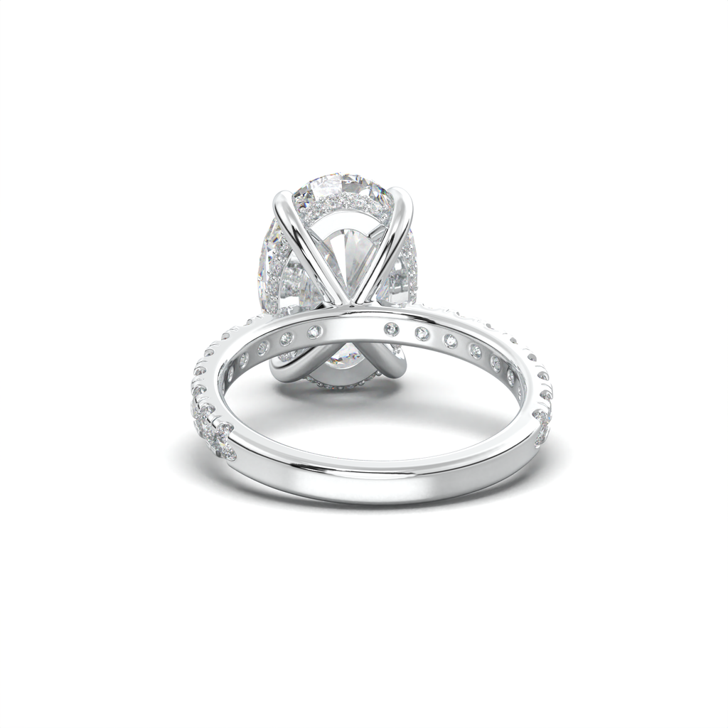 Oval Pavé Hidden Halo Engagement Ring