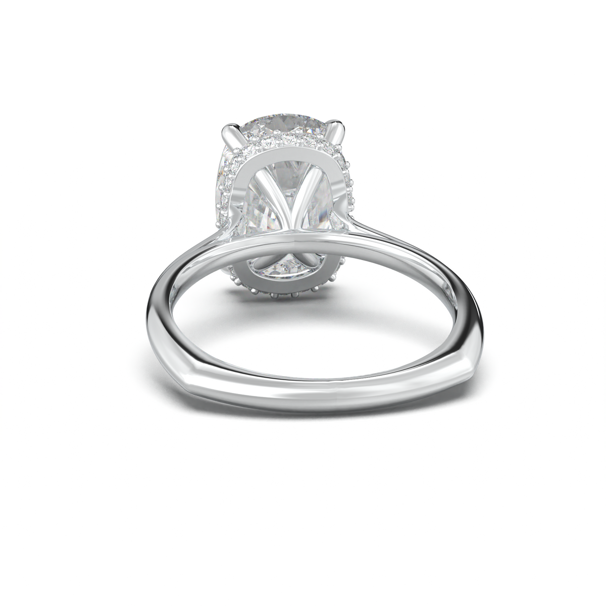Cushion Hidden Halo Engagement Ring