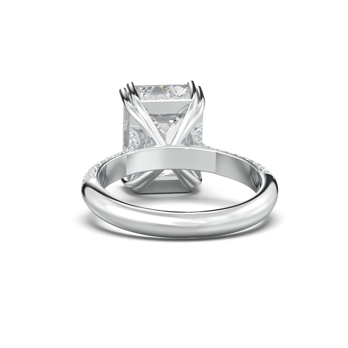 Emerald Double Pavé Engagement Ring