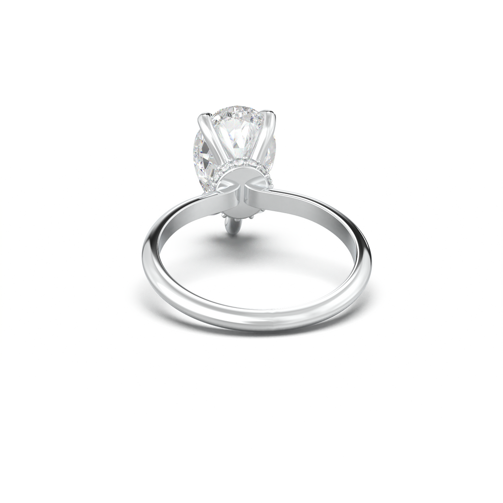 Pear Hidden Halo Engagement Ring
