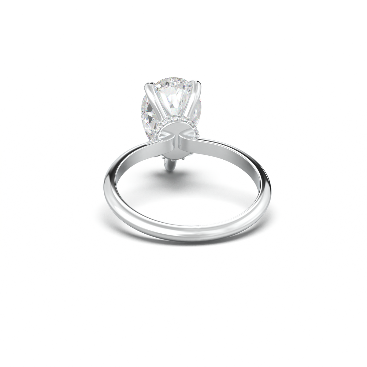 Pear Hidden Halo Engagement Ring