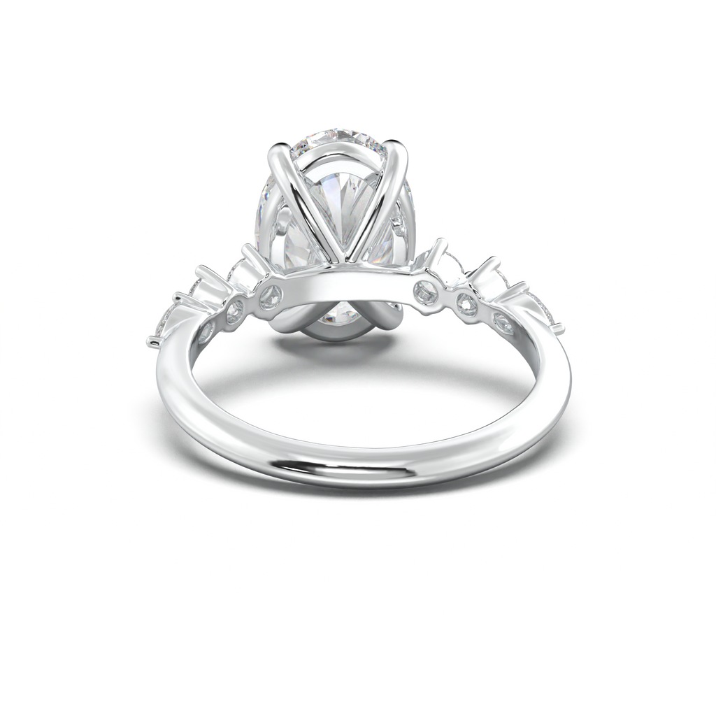 Oval Pear-Accent Engagement Ring