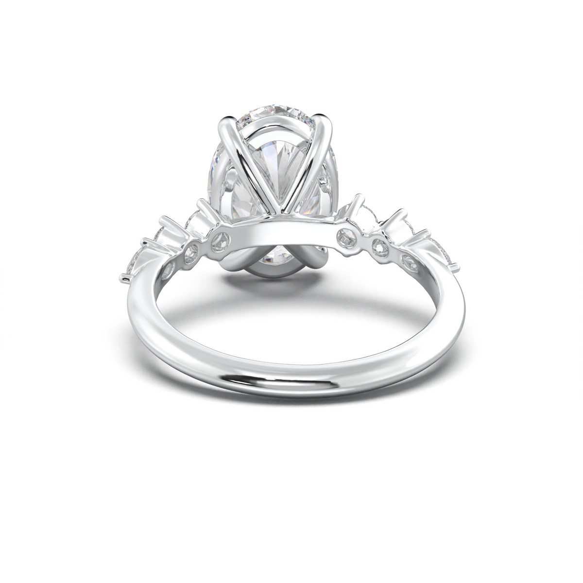 Oval Pear-Accent Engagement Ring