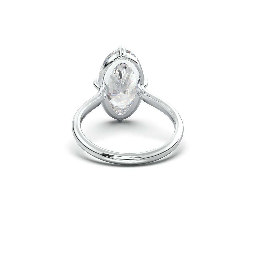 Elongated Moval Solitaire Engagement Ring
