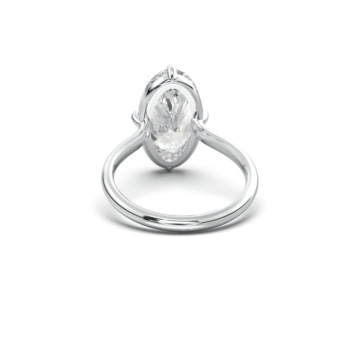 Elongated Moval Solitaire Engagement Ring