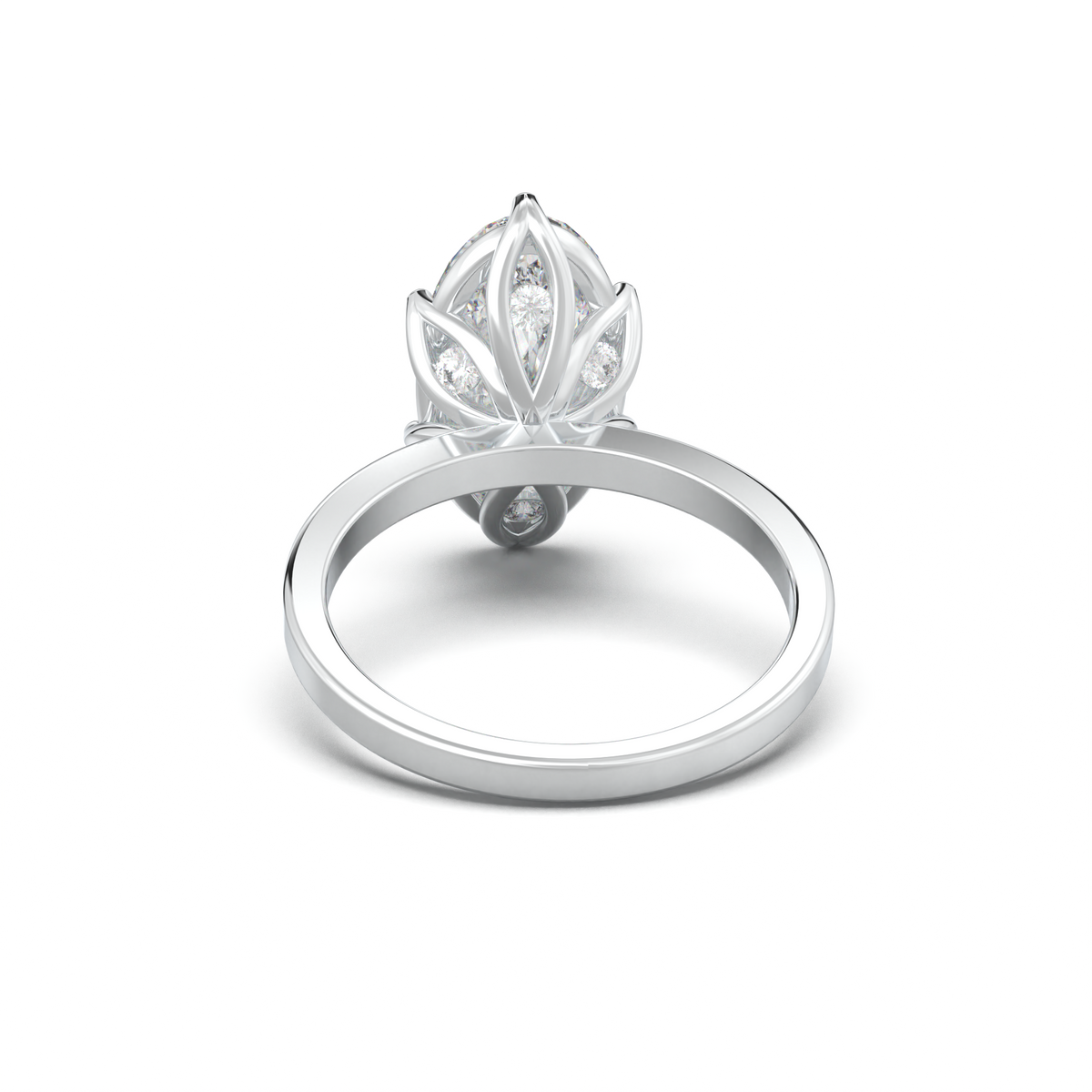 Oval Diamond-Accent Gallery Engagement Ring