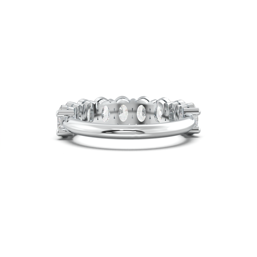 Nine-Oval Half-Eternity Wedding Band