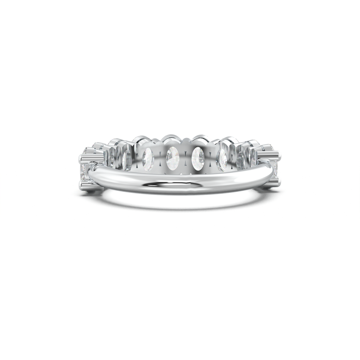 Nine-Oval Half-Eternity Wedding Band