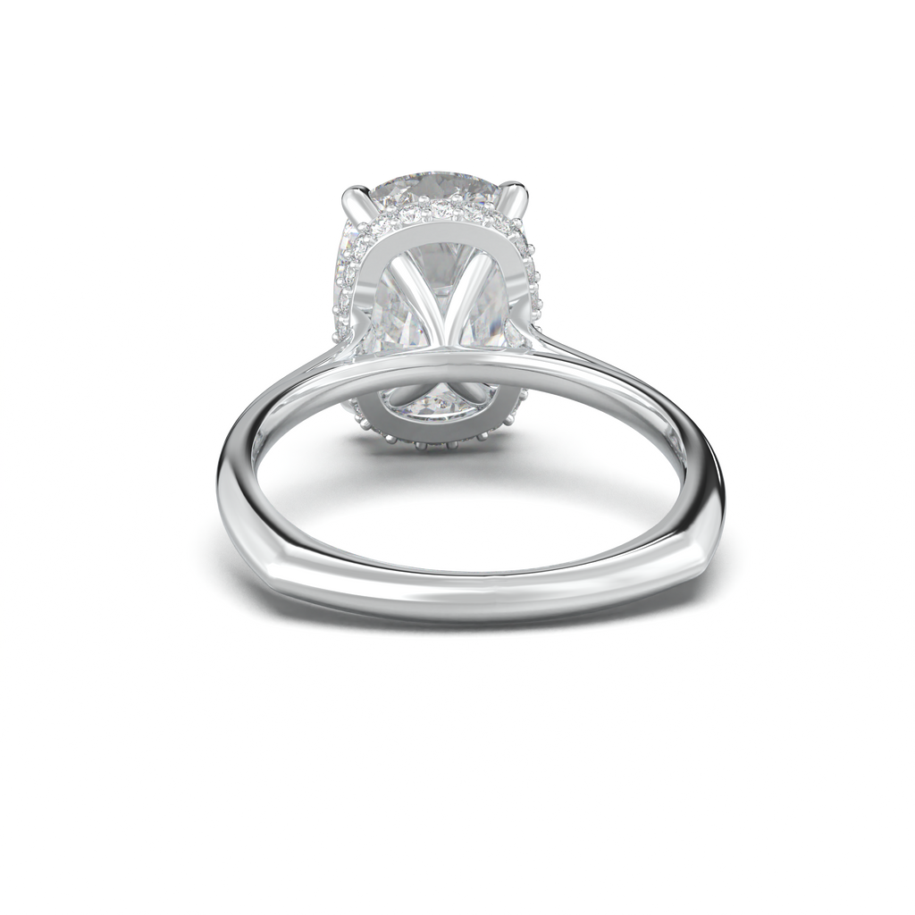 Cushion Hidden Halo Engagement Ring