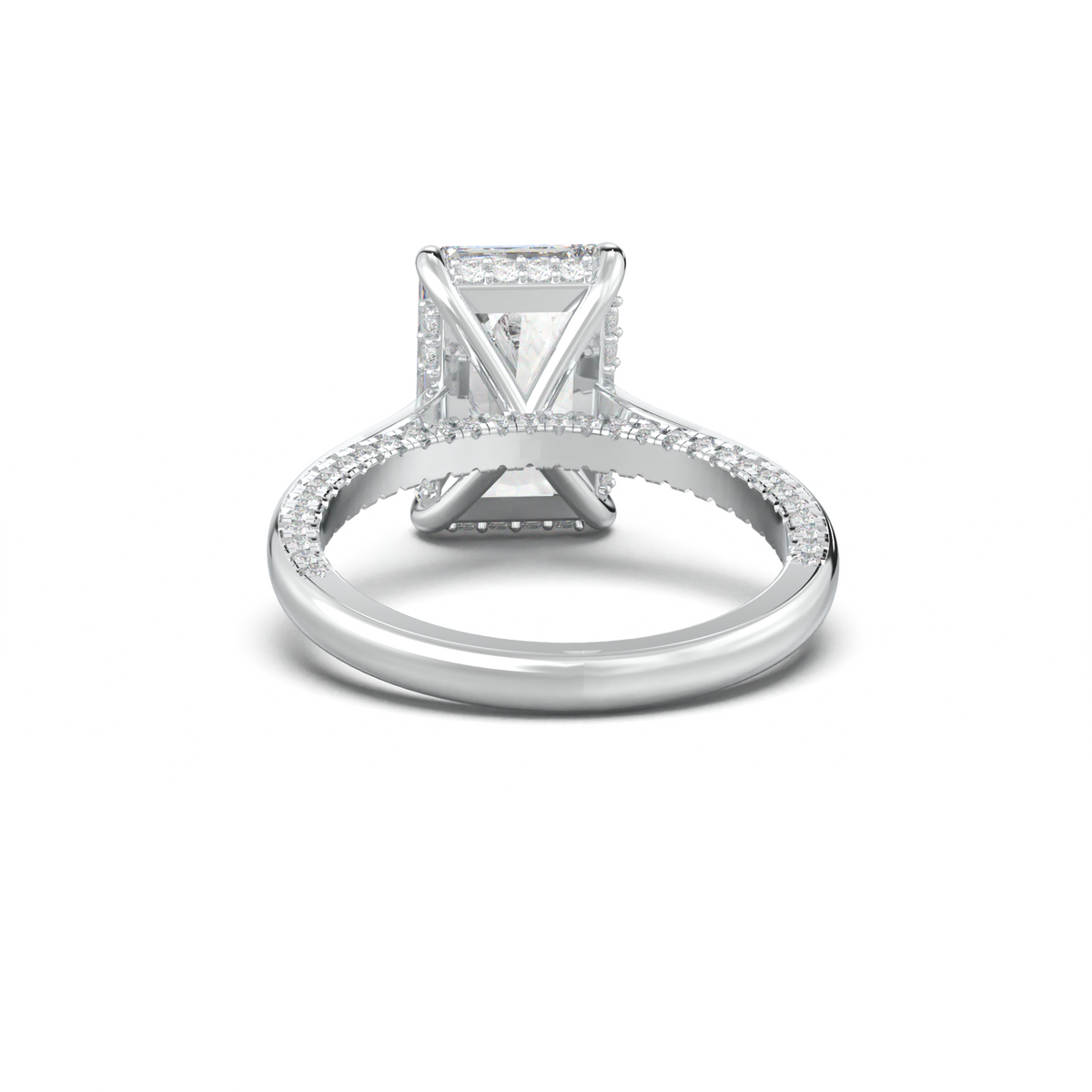 Radiant Pavé Hidden Halo Engagement Ring