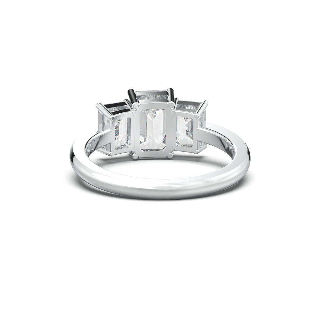 Emerald Three-Stone Engagement Ring