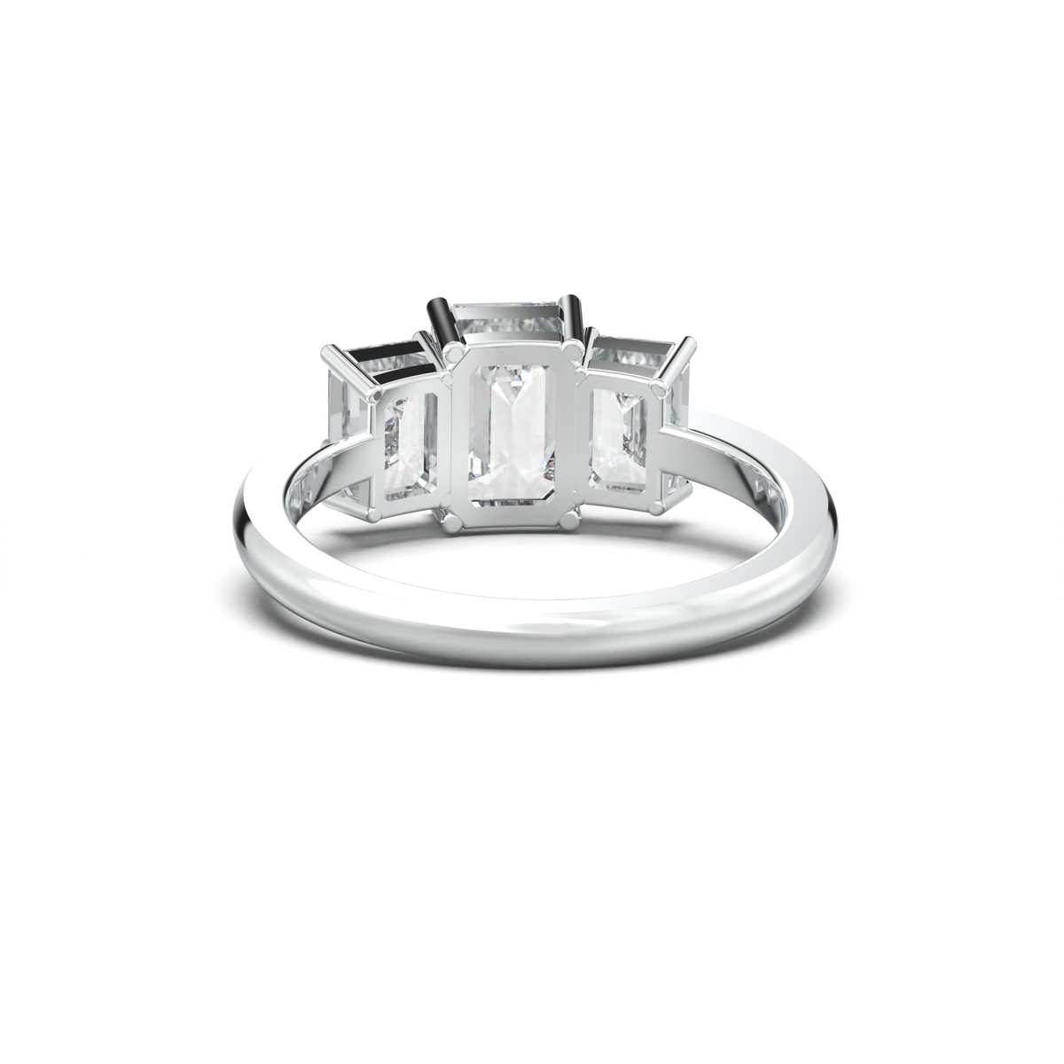 Emerald Three-Stone Engagement Ring