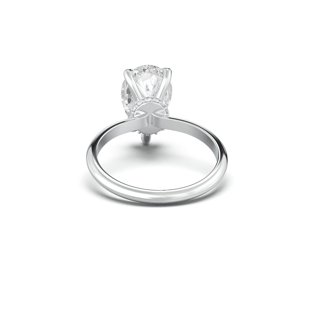 Pear Hidden Halo Engagement Ring