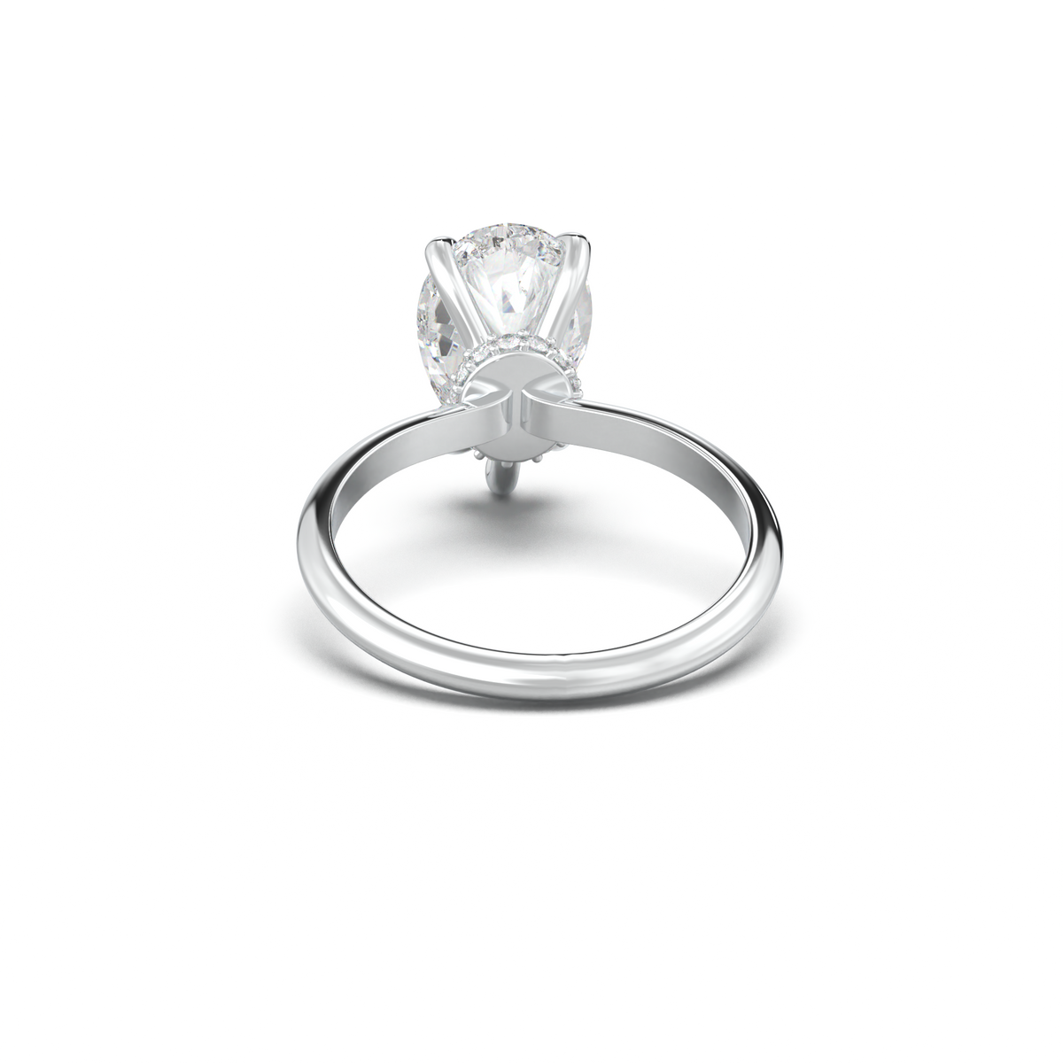 Pear Hidden Halo Engagement Ring