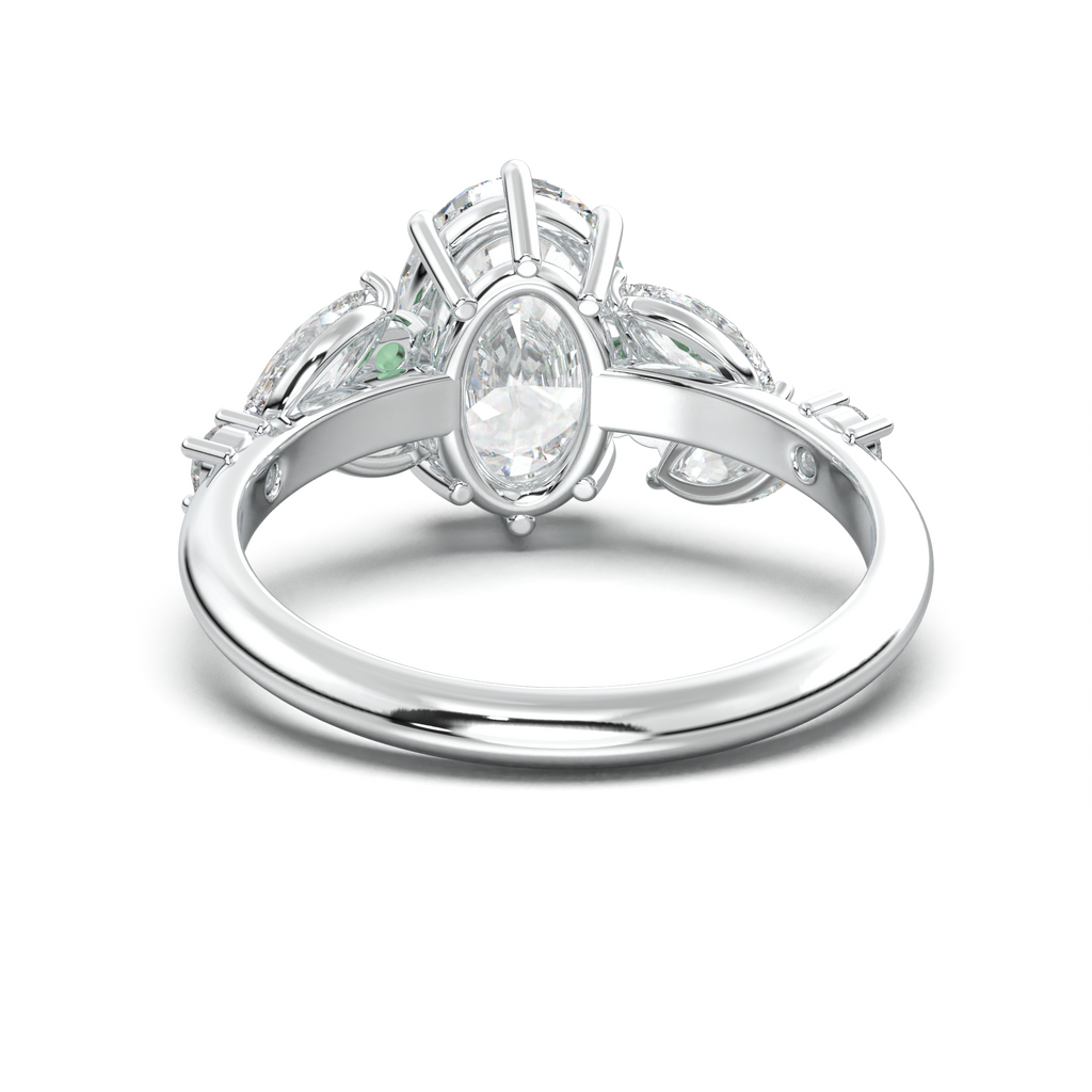 Oval Marquise-Accent Engagement Ring