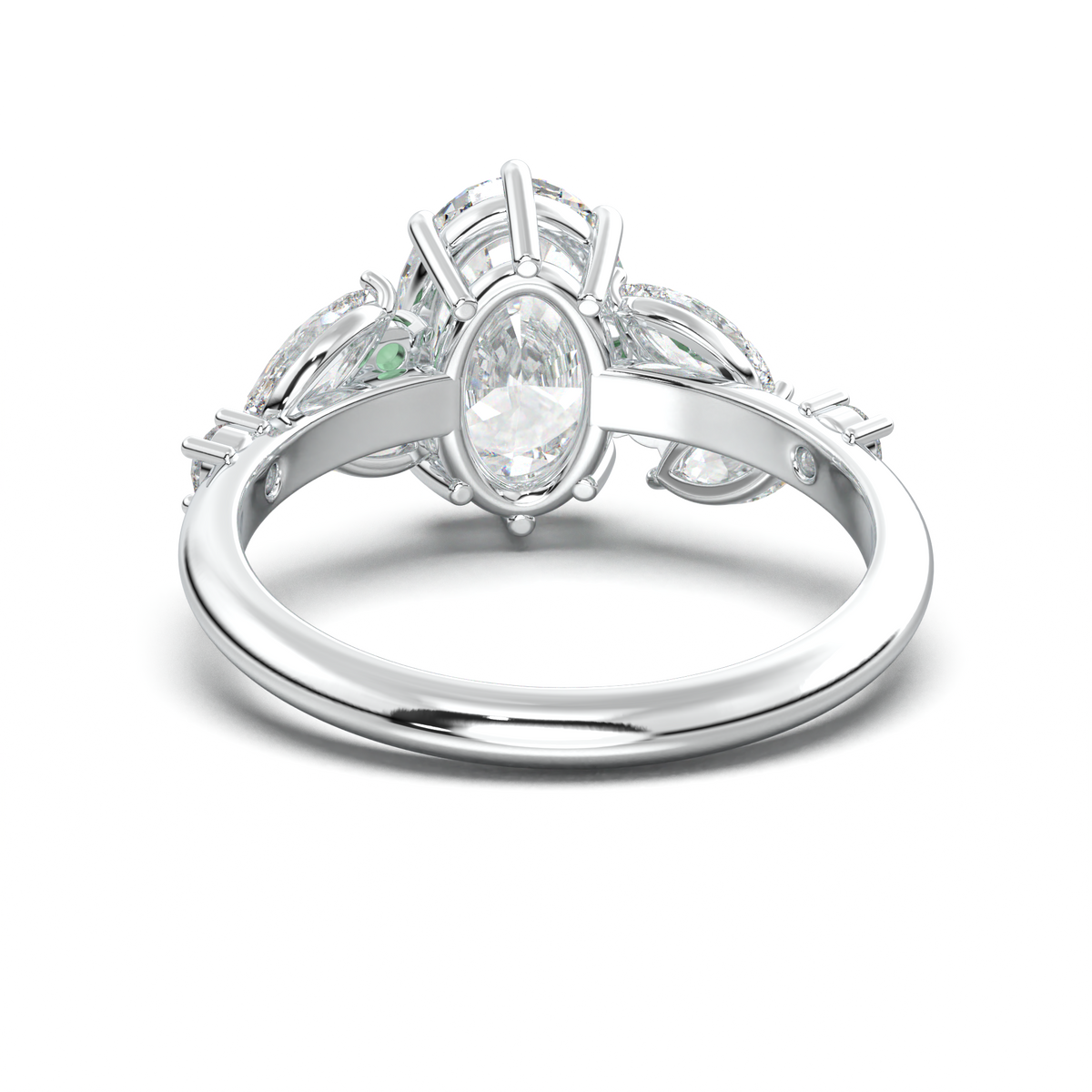 Oval Marquise-Accent Engagement Ring
