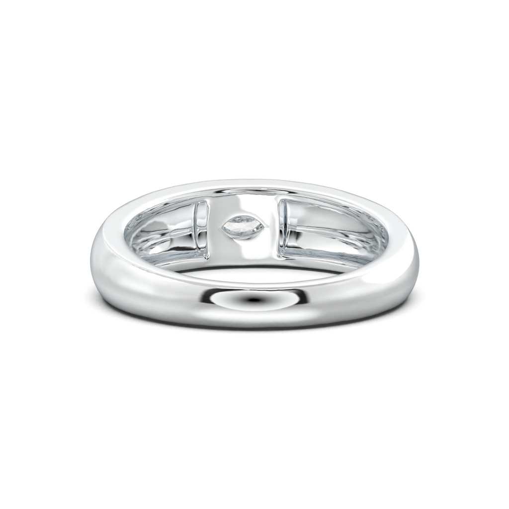 Flush-Set Marquise Men's Band