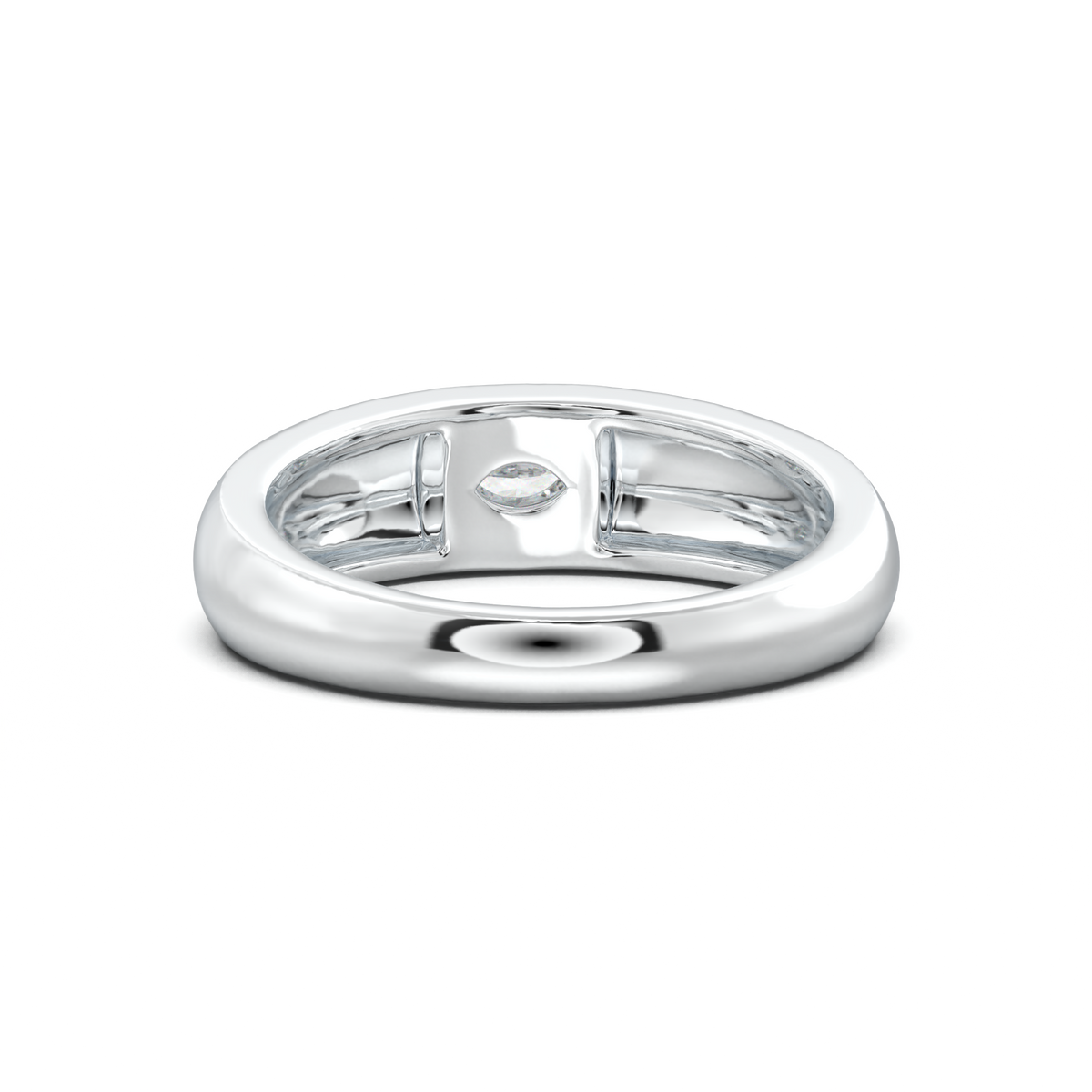 Flush-Set Marquise Men's Band