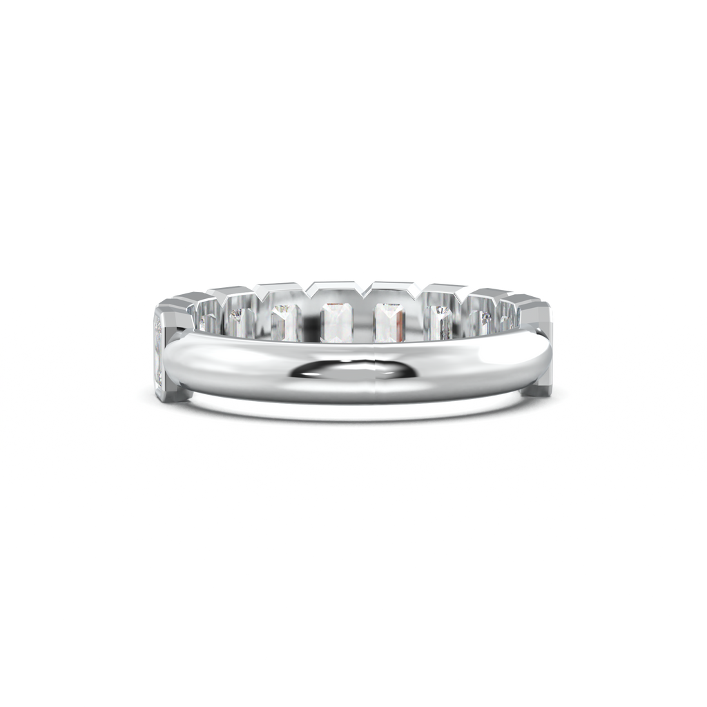 Emerald Bezel Half-Eternity Wedding Band