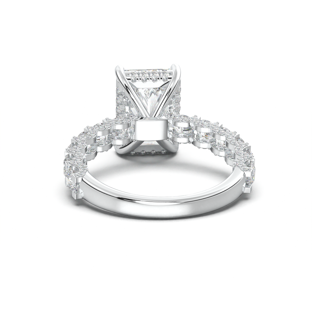 Radiant Diamond Band Engagement Ring