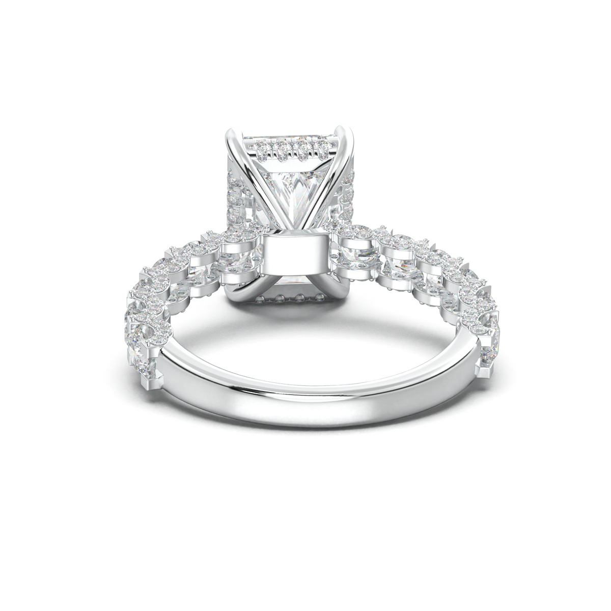 Radiant Diamond Band Engagement Ring